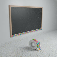 Colored Foliage Border Sticker Easy Peel School Decor Die-Cut for Blackboard