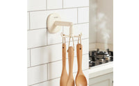 Rotating Kitchen Hook Rack Drill Installation Rotating Utensil Hanger 360° Rotation Under Cabinet Utensil Hook for Renters, Closet, Washroom