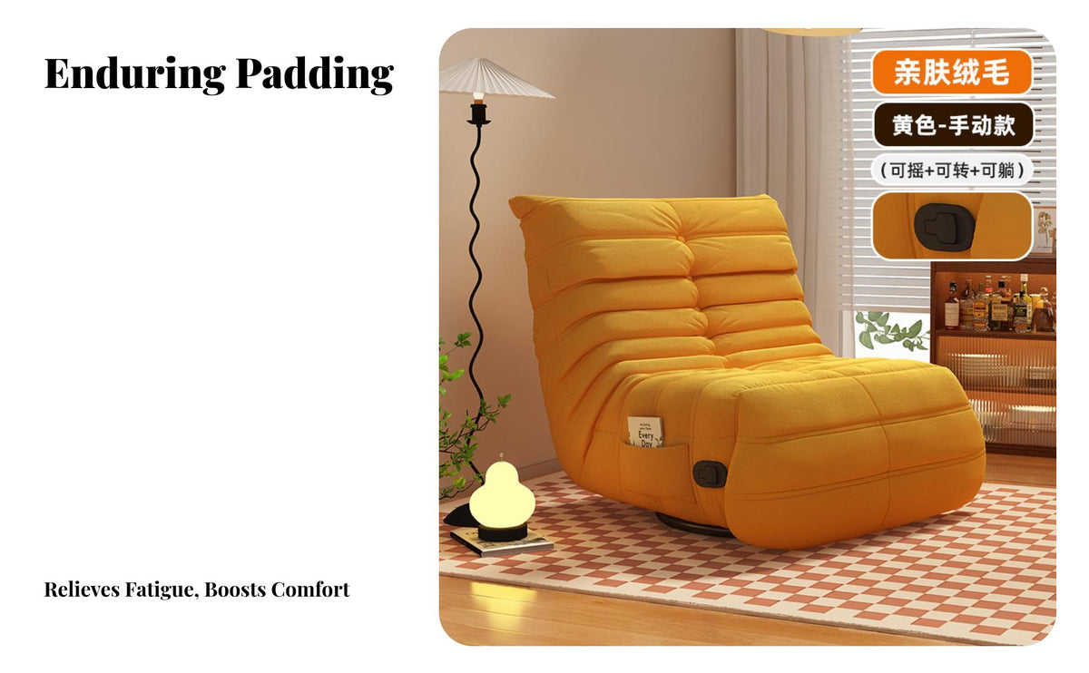 Multi-Functional Electric Caterpillar rocking chair Smart Features Oversized paded rocking chair Ergonomic Lounge Chair Plush Fabric for Adults, Homeowners, Design aficionados, Living Room, Balcony, Bedroom, perusing corner