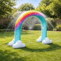 Rainbow Sprinkler Simple Setup Setup Inflatable Arch Sprinkler Portable Outdoor WaterBased Entertainment for Lawn
