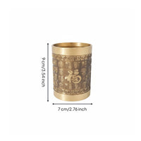 Traditional Design Engraved Brass Pen Holder Luxury Gift Desktop Accessory Heavy Duty for Calligraphers, Office