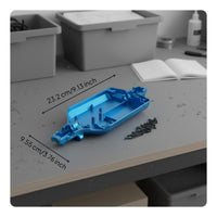 1/16 Scale RC Car Chassis Sandblasted Aluminum
