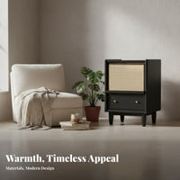 Illuminated Rattan End Table Japanese design Design Bedside Cabinet for Students