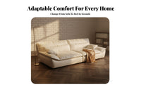 Sailboat-Shaped Sleeper French aesthetic Sofa Bed Foldable Design transformable Couch for Apartment Dwellers, Homeowners