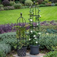 Garden Decor Iron Art Garden Trellis for Climbing Plants, Heavy Duty Plant Support Garden Obelisk, European Style Tomato Cage for Potted Plants