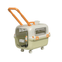 Pet Travel Crate with Wheels Portable Pet Carrier with Wheels Safe for Car Rides