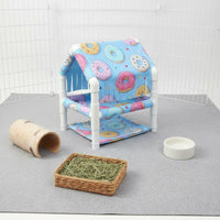 Double Layer Hideout Hut Detachable and Washable Small Pet Hideout Hut