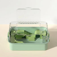 Large Hamster Cage with 2 Levels, Modern Style Acrylic Hamster Habitat, Detachable Square Shape Design with Tunnels for Small Pet Burrowing