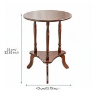 Small Round Corner Table Classic Design Round End Table Space Saving for Balcony, Bedroom