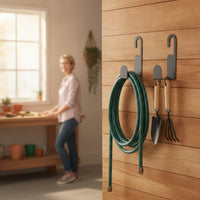2 Pieces Metal Wall-Mounted Hose Holder Compact Garden Hose Hanger Long-Lasting Hardware Rustproof for Patio