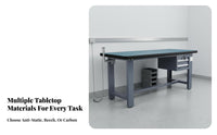 Anti Workbench High Load Capacity Heavy Duty Workbench Reinforced Steel Frame Heavy-Duty Work Table for Engineers, Lab, Studio, Basement
