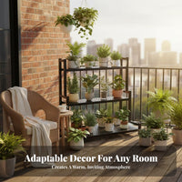 Tiered Plant Stand Multitier Design Stepped Plant Display Minimalist design spaceSaving for Homeowners, Balcony, Indoor, Patio
