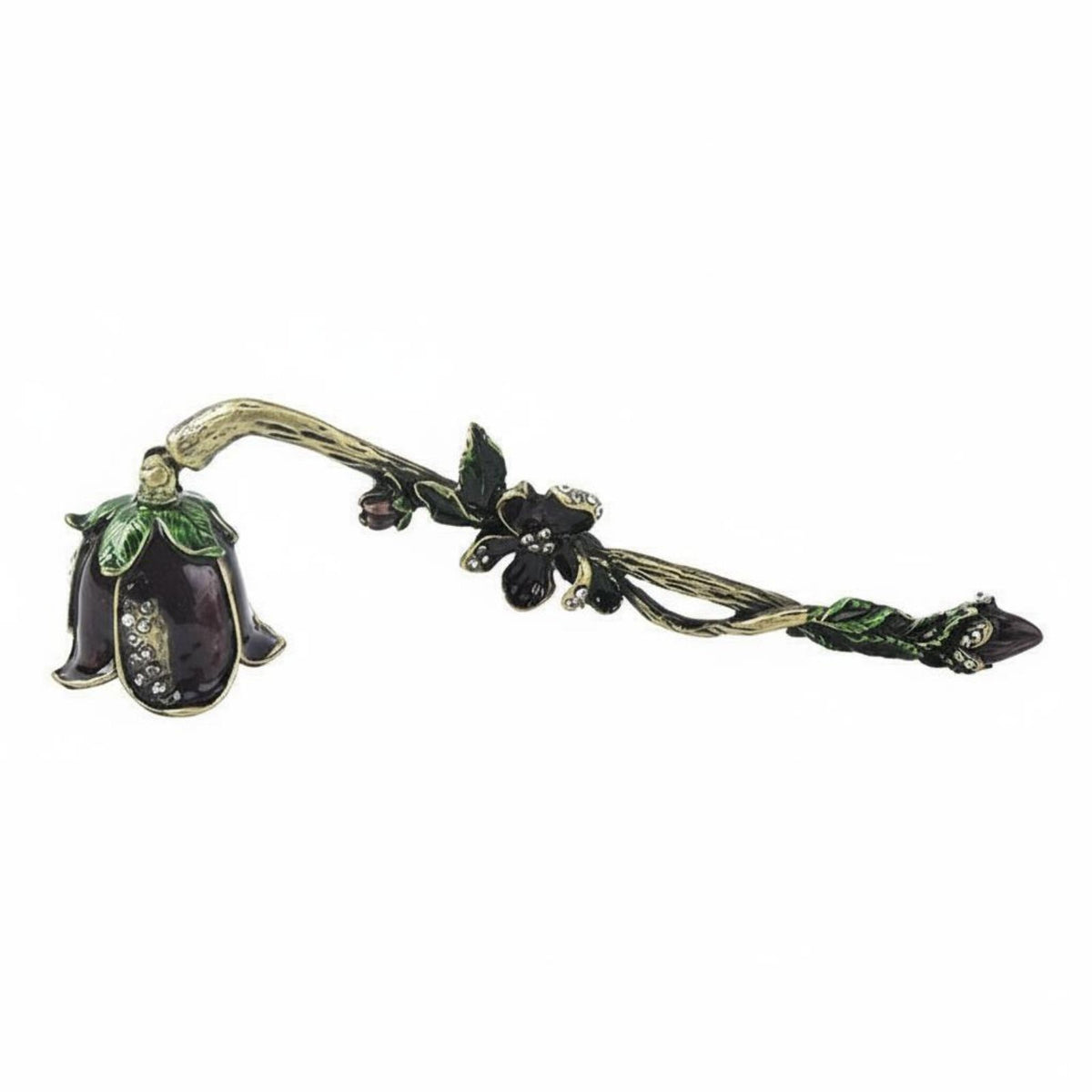 Mediterranean Design Jeweled Candle Snuffer Gemstone Inlaid Jeweled Candle Candle Putter-Outer Handmade Decorative Bell Snuffer Enamel Finish for Wedding