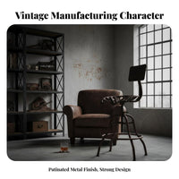 Vintage Swivel Stool with Backrest Industrial   Seat Stool Seating Furniture for Cafe, Kitchen Island