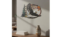 Cast Iron Eagle Wall Hanging Easy to Hang forests Sunset Wall Art Modern Rustic House Decoration for Entryway
