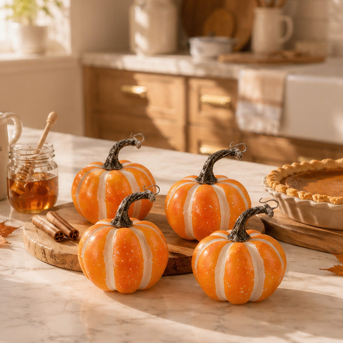 Set of 10 Foam Pumpkin Models for Thanksgiving and Halloween Decor