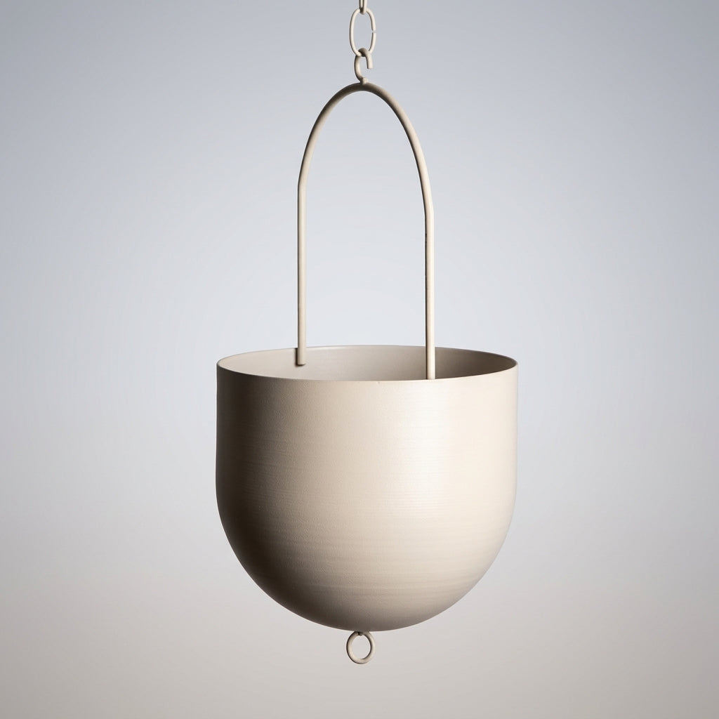Plant Pots and Hanging Basket for Indoor Plants with Spray Paint, Round Metal Planter for Hanging Plant, Welding Iron Wall Planter with Chain