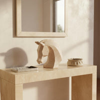 Horse Head Sculpture Distressed Finish House Decoration Stable Base Home Decor for Entryway, Bedroom
