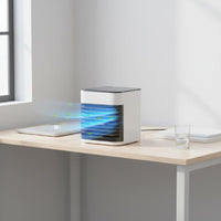 Cools and Humidifies Mini Air Conditioner Fan Humidifier Function Desktop Air Cooler Adjustable Vents for Office Workers, Dorm Room, Bedroom