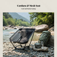 Moon Chair, Folding Low Mesh Stool, Featherlight, Portable for Outdoor Camping, Hiking
