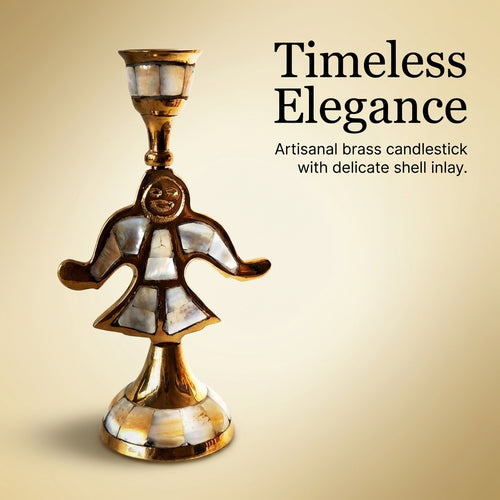 Brass Candle Holder, Retro Aesthetic for Home Decor & Business Gifts