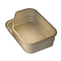 Semi-Enclosed Litter Box Low Entry Uncovered Top Feline Litter Box Slotted