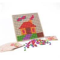 3D Wooden Building Block Puzzle Tabletop Game for Kids Early Education