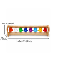 Wooden Percussion Toy Sturdy Toy with Metal Bells Educational Bells for Playroom, Classroom