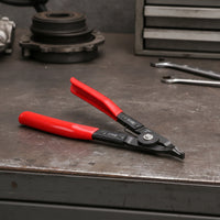 Coated Handle Flat-Head Snap Clip Plier PVC Grip Retaining Clip Pliers Black Oxide Straight External Pliers Anti-Slip for Mechanics, DIYers, Gearbox Repair, Bearing Maintenance, Garage, Workshop