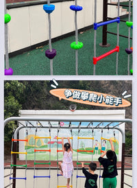 Outdoor Hanging Swing and Climbing Rope Ladder Set for Kids