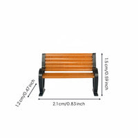 1/64 Scale Bench Realistic Design Miniature Park Bench Resin Material Diorama Accessory for Hobbyists, Dioramas