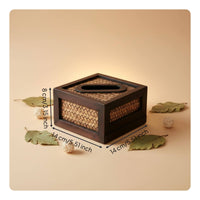 Woven Tissue Box Boho Design Woven Tissue Box Cover Long-Lasting for Restaurant