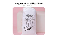 Ballet Footwear Pouch Portable Dance Bag Silky Texture Drawstring Dance Pouch for Dancers, Ballerinas, Recitals