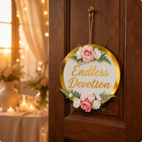 Floral Wedding Sign Artificial Flowers Flower Wreath Wall Decor for Party