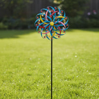 Three Layer Windmills Decor Weather Resistant Colorful Garden Whirling Easy to Install Metal Wind Whirling for Patio