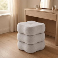 Fuzzy Vanity Stool Soft Upholstered Dressing Stool 220 Lbs Weight Capacity