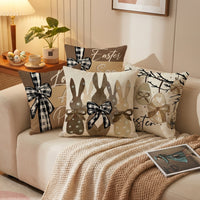 Easter Throw Pillow Cover Linen Soft Decorative Square Throw Pillow Case for Living Room, Sofa, Bed, Easter Home Decor, 45 x 45 cm