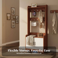 Multi-Functional Hall Tree with Shoe Storage Large Capacity Entryway Organizer with Hooks Space Saving Design Coat Rack Stand Stable and Sturdy for Families, Apartment Dwellers, Homeowners, Foyer, Hallway, Mudroom, Living Room
