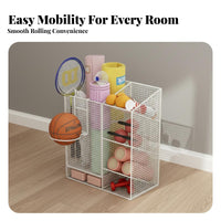Exercise Mat Storage Rack Mobile Wheels Rolling Fitness Equipment Cart Space Saving Rolling Fitness Equipment Organizer for Narrow Areas, Living Room