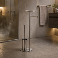 Freestanding Toilet Paper Holder Stainless Steel Toilet Roll Holder Standing Bath Tissue Stand Hotel