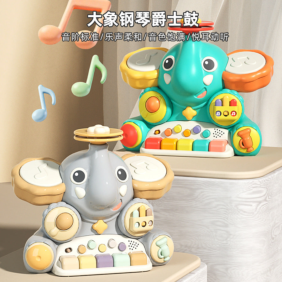 Educational Animal Elephant Jazz Drum Multifunctional Electronic Keyboard Toy