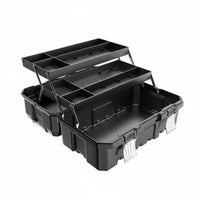 Portable Toolbox with Organizer Tray Long-Lasting Tool Container for Garage