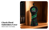 Golf Wood Headcover with Shamrock Motif | Leather-Like Textured Exterior, Elasticized Opening for Secure Fit, headcover Wood Headcover