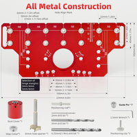 2-in-1 Hinge Cabinet Door Hole Puncher, Woodworking Tool, Aluminum Alloy