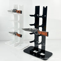 Acrylic Knife Display Stand for 7 Knives, Clear/White/Black