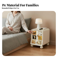 Bedside Storage Unit adaptable Rounded Single-Drawer Cabinet Minimalist Design