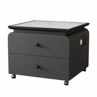 Square Nightstand with Drawer Luxury Aesthetic Bedside Storage Cabinet Modern design Waterproof Surface for Homeowners, Students