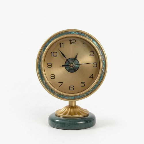 Desktop Clock with Pedestal Base Compact Timepiece Silent for Bedside Table