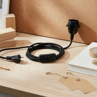 E27 Hanging Light Cord Vintage Design Braided Textile Lamp Cable for Crafters