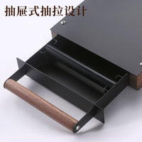 复古胡桃木边框抽屉式咖啡敲渣盒意式咖啡粉渣桶商用吧台敲渣盒
